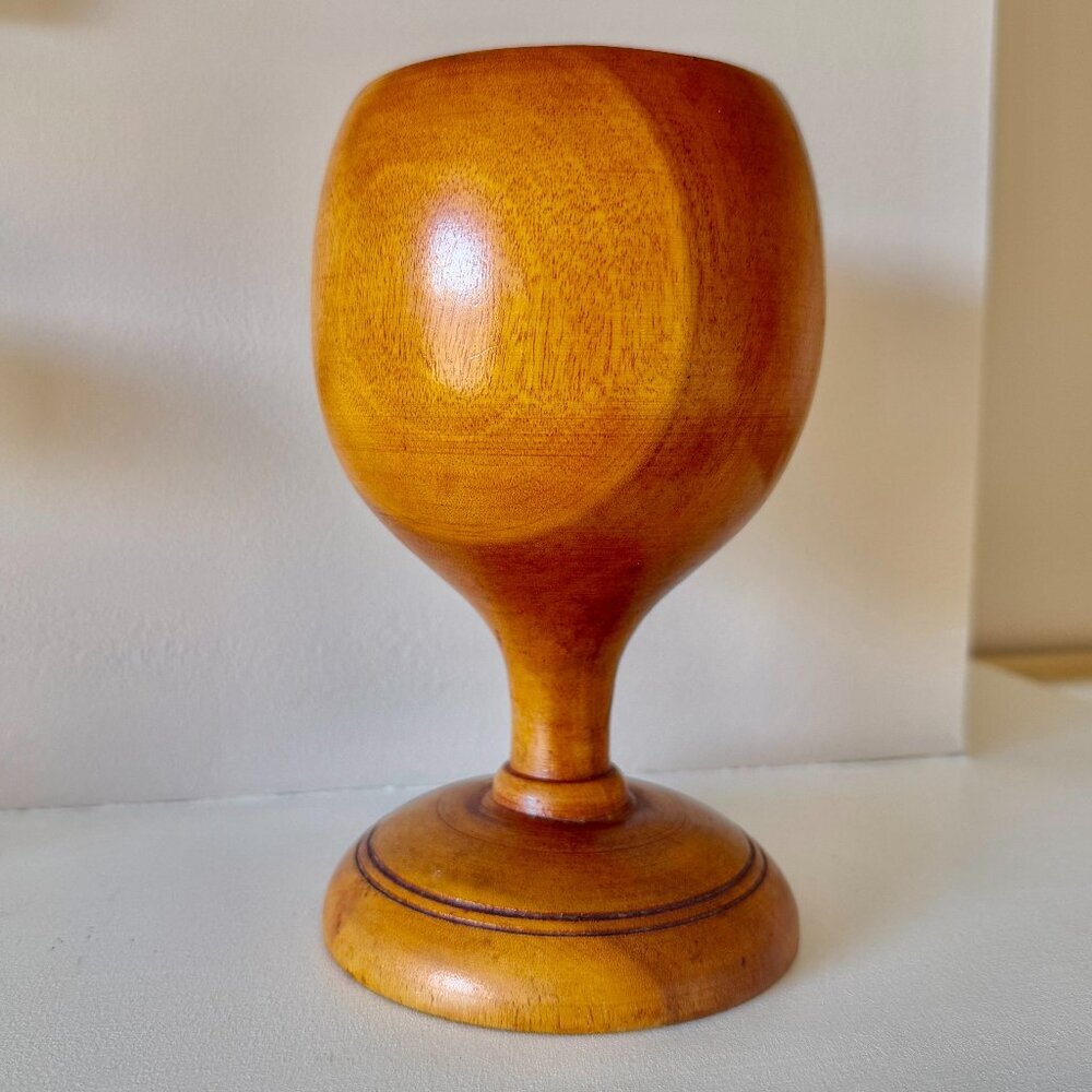 Beautiful Treen Carved Wooden Goblet